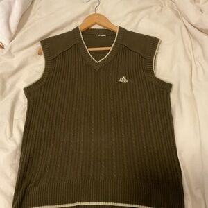 adidas V-Neck Cable Knit Sweater Vest